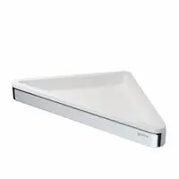Geesa Frame Hoekplanchet met witte inzet verchroomd messing 170x25x170mm (LxHxD) 91880302 Beperkte Voorraad