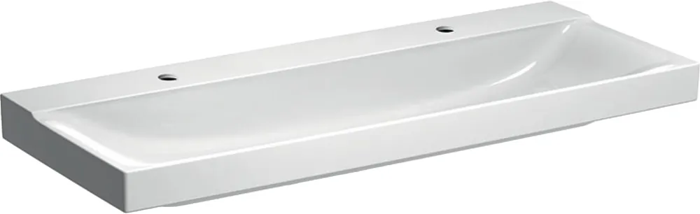 Geberit Xeno2 wastafel m. 2 kraangaten z. overloop 120x48x14cm wit 500550011 Direct Beschikbaar