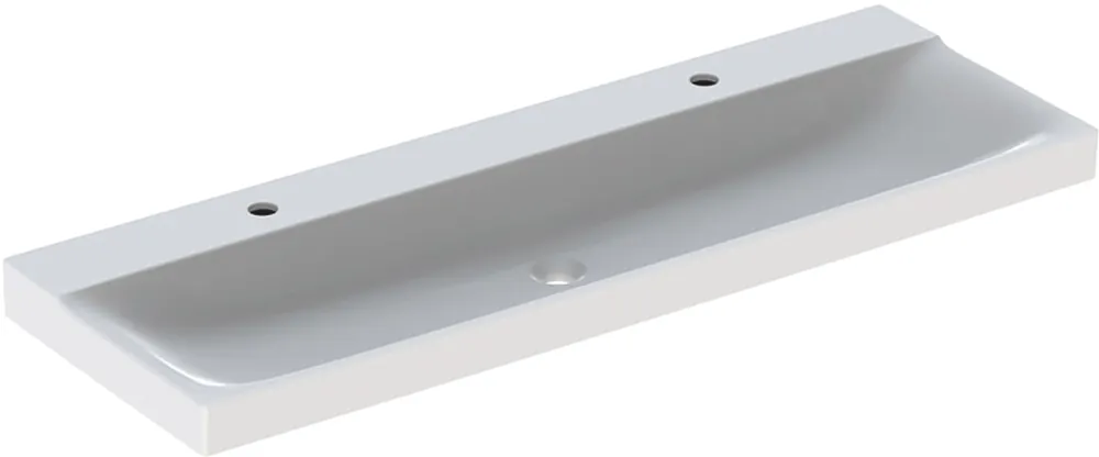 Geberit Xeno2 wastafel m. 2 kraangaten z. overloop 140x48x14cm wit 500926001 Premium