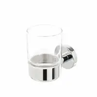 Geesa Nemox Stainless Steel glashouder, rvs, verchroomd, met beker, hxbxd 99x66x102mm, kleur chroom Voordeelprijs
