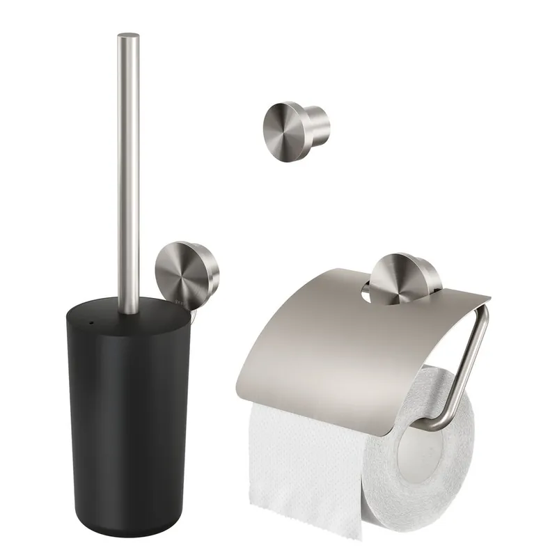 Uitverkoop Geesa Opal toiletaccessoireset 3 in 1, RVS geborsteld