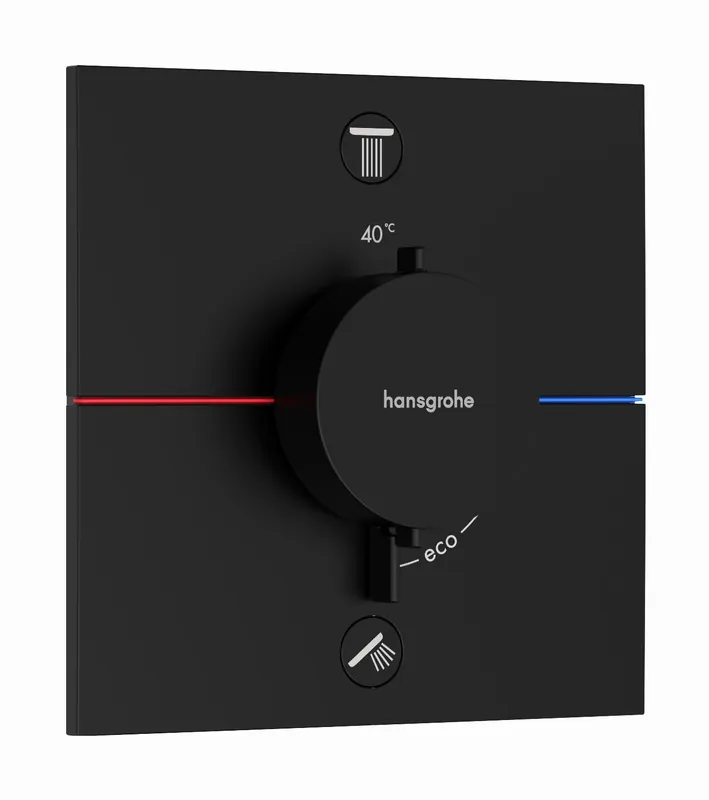 Hansgrohe ShowerSelect Comfort E afbouwdeel v. inbouw douchekraan thermostatisch m. 2 functies vierkant m. afgeronde hoeken mat zwart 15572670 Voordeelprijs