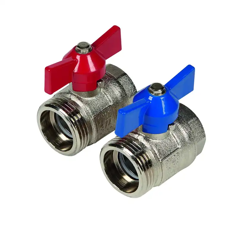Kogelkraan 1"x1" Met Dichting, Vernikkeld R+B Set a 2st. Weekendaanbieding