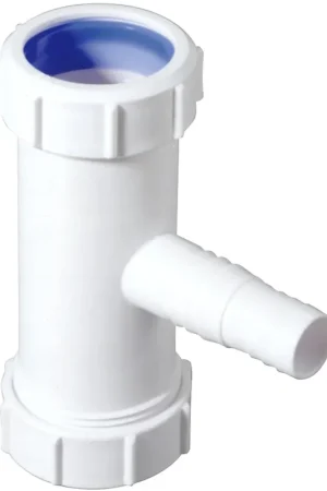 Alleen Vandaag Walraven, McAlpine, T-stuk, 40x40mm, 1x WMA, PP, wit (voor vaat/wasmachine-aansluiting)