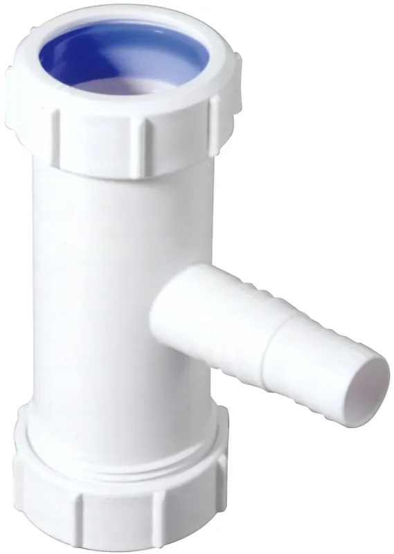Alleen Vandaag Walraven, McAlpine, T-stuk, 40x40mm, 1x WMA, PP, wit (voor vaat/wasmachine-aansluiting)