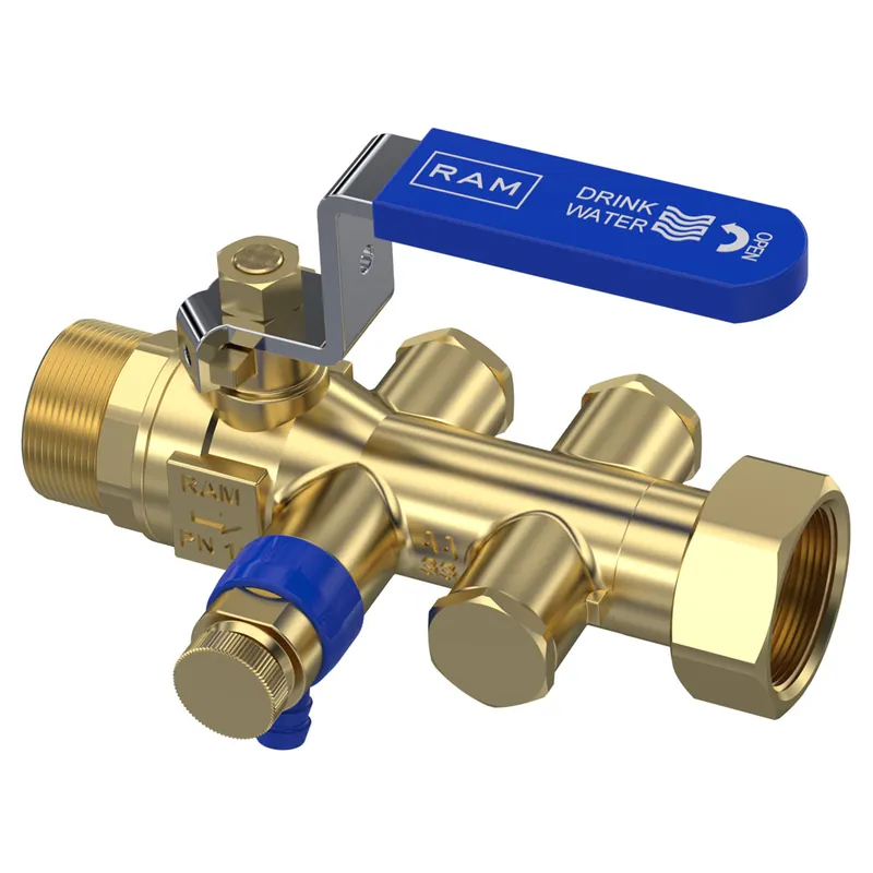 Direct Beschikbaar Raminex TBE-EA RAM terugstroombeveiliging klasse EA bu.dr.xwartel 3/4"x3/4" 103mm dn15, kiwa hendel blauw 280310