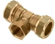 Uitverkoop Bonfix 82640 T-stuk 22 x 1/2Bi. x 22 vernikkeld