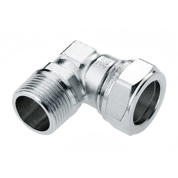 Bonfix Knelfitting knie koppeling 90gr 15mm x 1/2" vernikkeld (knel x buitendraad) 82700AN Gratis Retour