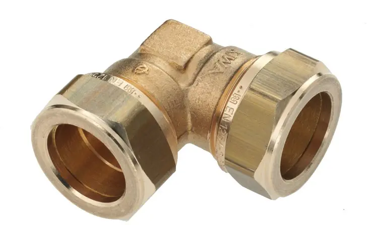 Bonfix Knelfitting messing knie koppeling 90gr 22 x 22mm (knel x knel) 82521 Gereduceerde Prijs