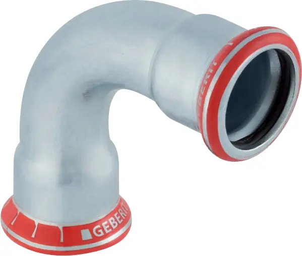 Korting Geberit Mapress bocht 90 graden 1-delig C-staal met CIIR afdichtring 15mm x 15mm (persmof x persmof) 20102