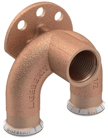 Geberit Mapress brons doorlus muurplaat U vorm m/BI 15-15-Rp1/2‘‘ Lage Kosten