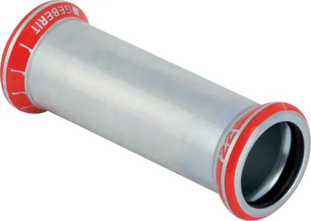 Geberit Mapress overschuifsok 1-delig, C-staal, met CIIR afdichtring, 22mm x 22mm (persmof x persmof) 22104 Beste Prijs