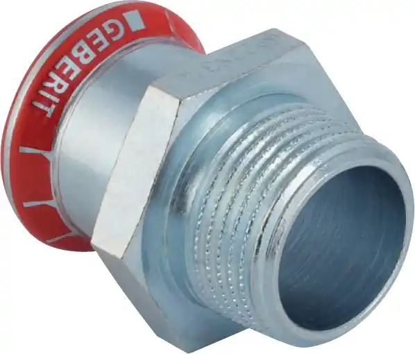 Geberit Mapress puntstuk C-staal met CIIR afdichtring 28mm x R3/4" (persmof x buitendraad) 21717 Koopje