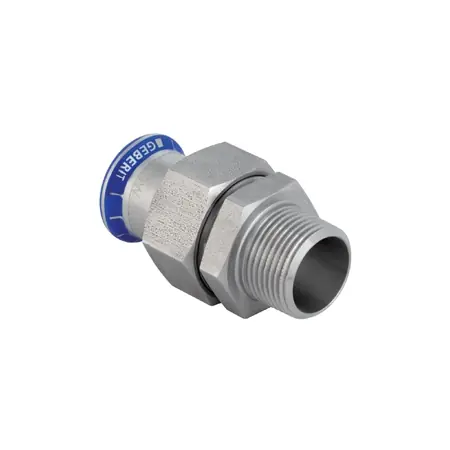 Geberit Mapress rvs 316 FKM blauw 3-d kopp. rvs wartel m/BU 35-R1.1/4" Direct Beschikbaar