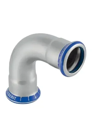 Aanbieding Geberit Mapress rvs 316 FKM blauw bocht 90 gr 35 mm