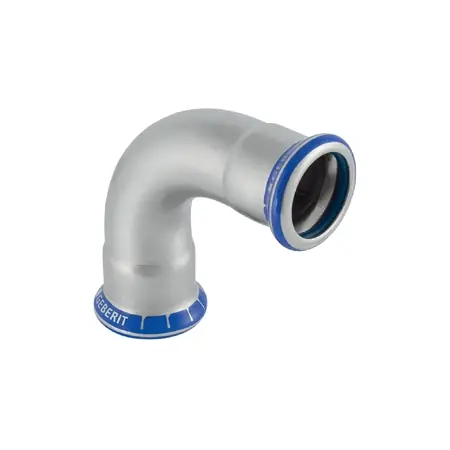 Aanbieding Geberit Mapress rvs 316 FKM blauw bocht 90 gr 35 mm