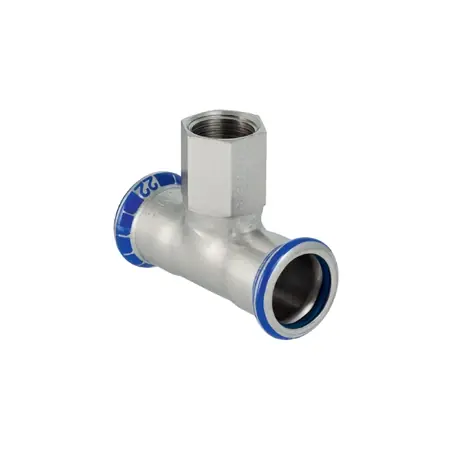Flitsaanbieding Geberit Mapress rvs 316 FKM blauw overgang T-stuk BI 35-Rp1/2"-35