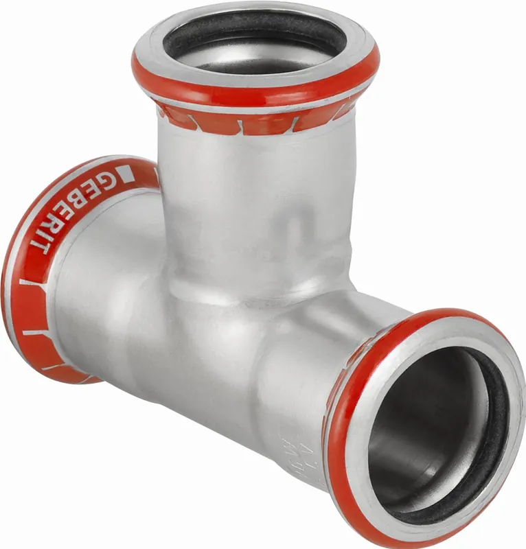 Geberit Mapress T-stuk, 90 graden, C-staal, met CIIR afdichtring, 22mm x 22mm x 22mm (persmof x persmof x persmof) 21004 Laatste Kans