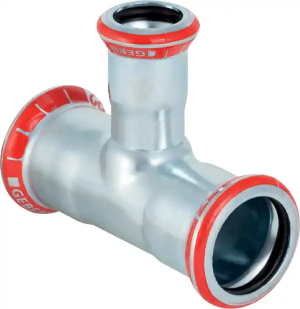 Geberit Mapress verloop T-stuk, 90 graden, C-staal, met CIIR afdichtring, 28mm x 22mm x 28mm (persmof x persmof x persmof) 21211 Bestseller
