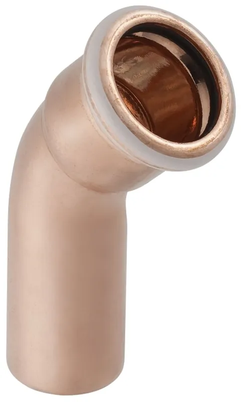 Geberit Mapress, Bocht, 45 graden, 1-delig, koper, met CIIR afdichtring, 35mm x 35mm (schuifeind x persmof) Uitverkoop