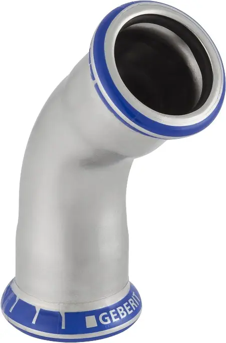 Geberit Mapress, Bocht, 45 graden, 1-delig, RVS 316, met CIIR afdichtring, 35mm x 35mm (persmof x persmof) Snelle Levering