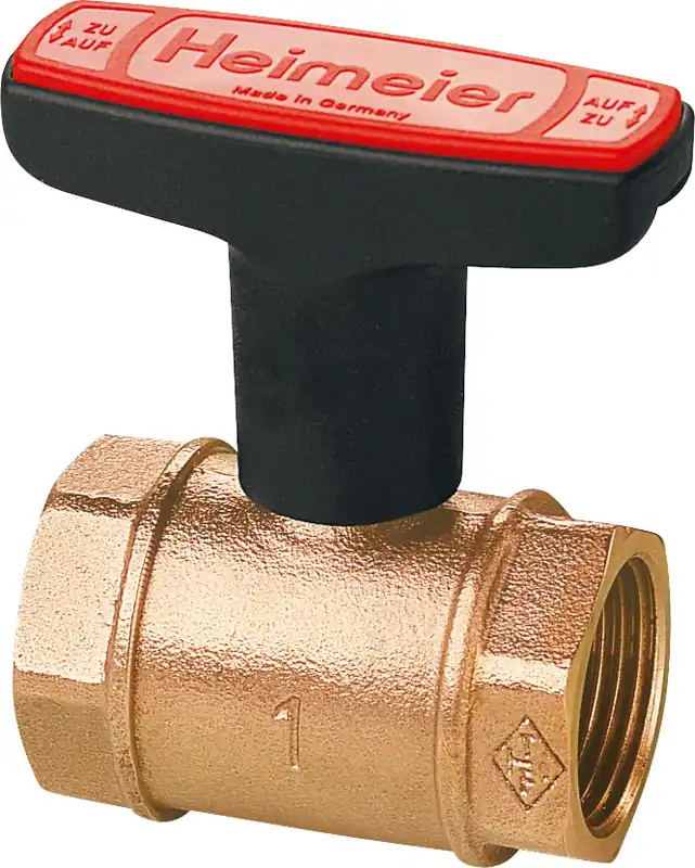 Heimeier Globo H kogelkraan, recht, 1/2" binnendraad x 1/2" binnendraad, brons, klasse PN16, bediening handgreep 0600-02.000 Beste Prijs