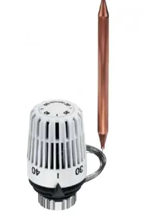 Superprijs Heimeier K thermostaatkop wit M30 x 1,5 m dompelbuis voeler t.b.v. vloerverwarming 640209500