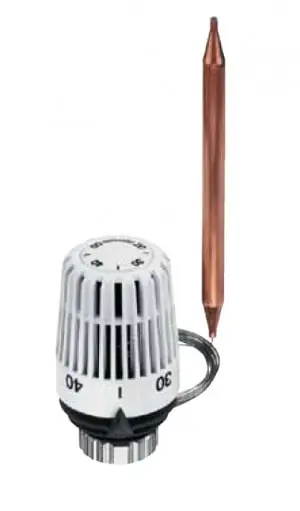 Superprijs Heimeier K thermostaatkop wit M30 x 1,5 m dompelbuis voeler t.b.v. vloerverwarming 640209500
