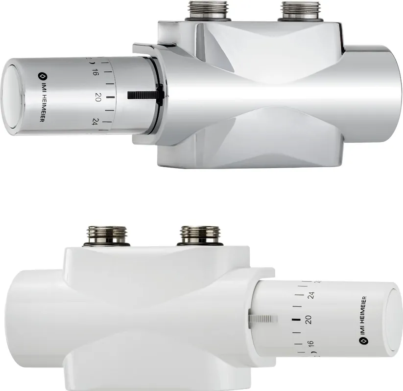 Beste Prijs Heimeier Multilux H-onderblok recht haaks 1/2" buitendraad 3/4" Euroconus tweepijp hartafstand 50mm wit 9690-27.800