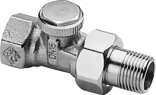 Heimeier Regutec voetventiel recht 1/2" vernikkeld met voorinstelling 0356-02.000 Hoge Kwaliteit