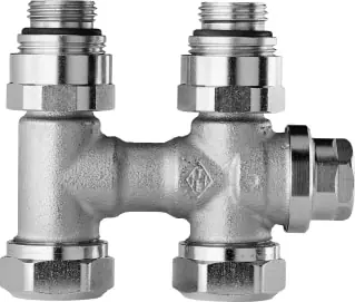 Weekendaanbieding Heimeier Vekolux onderblok 2-pijps recht 1/2" x 3/4" afsluitbaar h.o.h. 50 mm 0530-50.000