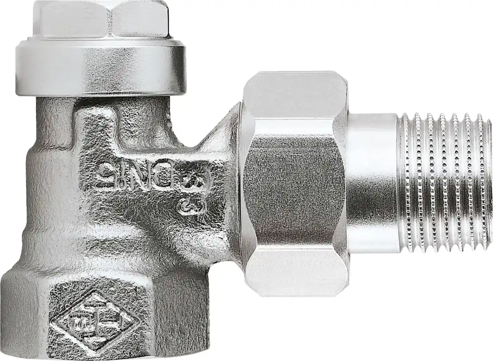 Aanbieding Heimeier voetventiel 1/2" (15) haaks staartstuk/binnendraad vernikkeld bediening schroefgleuf 035102000