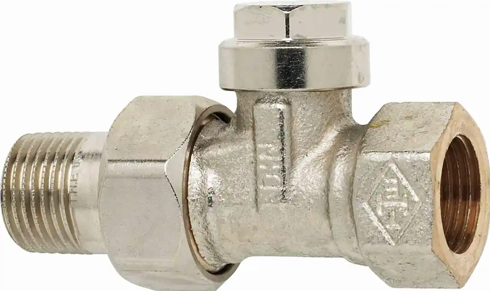 Lage Prijs Heimeier voetventiel 1/2" (15) recht staartstuk/binnendraad vernikkeld, bediening schroefgleuf 035202000