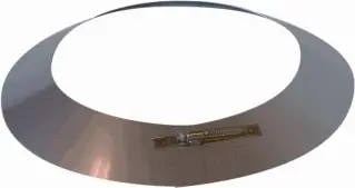 Op = Op Metaloterm ATS aansluitstuk, stormkraag, binnenbuis RVS 150mm, buitenbuis RVS
