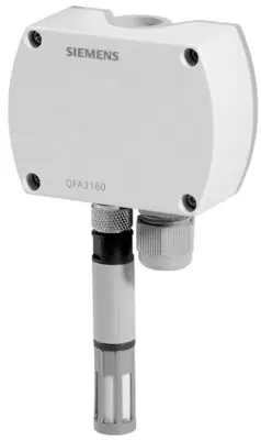 Gecertificeerd Siemens QFA3160(66) Opnemer rel.vochtigheid (DC 0..10 V) +temperatuur (DC 0..10V) vr verhoogde eisen.
