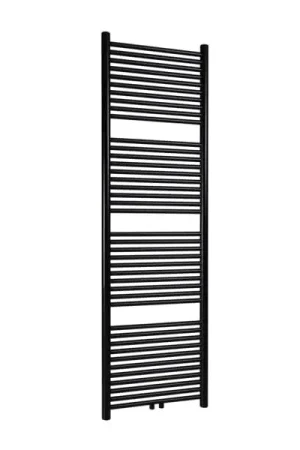 Thermrad Tone handdoekradiator 721W, Ronde stralingsbuis en collector, 6 aansluitingen, hxl 1500x550mm, matzwart Premium