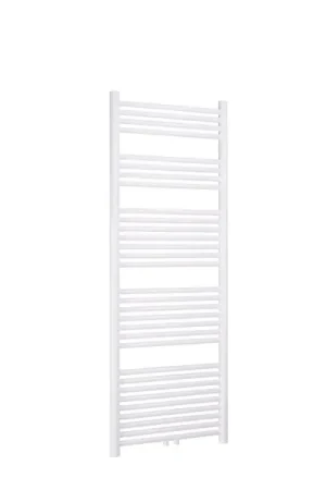 Thermrad Tone handdoekradiator 936W, Ronde stralingsbuis en collector, 6 aansluitingen, hxl 1800x550mm, wit RAL9016 Premium