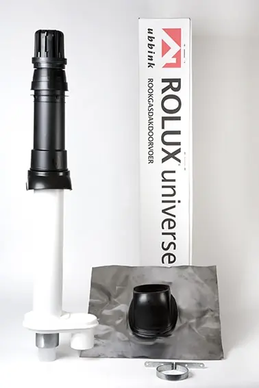Ubbink dakdoorvoer parallel 60mm 80/80mm kunststof pp met glijschaal lengte 1110mm zwart/wit 0184223 Koop Online