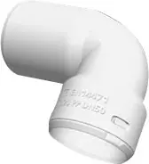 Lage Prijs Ubbink enkelwandig rookgas bocht kunststof steekeind 60mm klikbevestiging 65mm met deksel 0716013