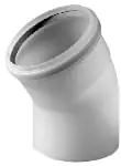 Seizoensaanbieding Ubbink enkelwandig rookgas, bocht, kunststof, steekeind 80mm, mof 95mm, wit RAL9010 0123050
