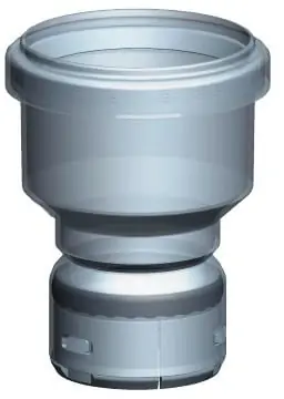 Ubbink enkelwandig rookgas, koppelstuk, kunststof, klikbevestiging 65mm, mof 97mm, met deksel 0716036 Express Levering