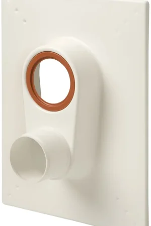 Ubbink muurplaat met geintegreerde parallelle muurdoorvoering 80-80 - KS - wit 0716106 Exclusieve Aanbieding