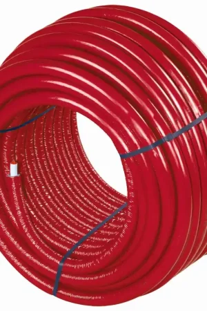 Koop Vandaag Uponor 1m MLCP leiding / buis Thermo 14x2mm geïsoleerd 6mm isolatie rood op rol E=50 1013577