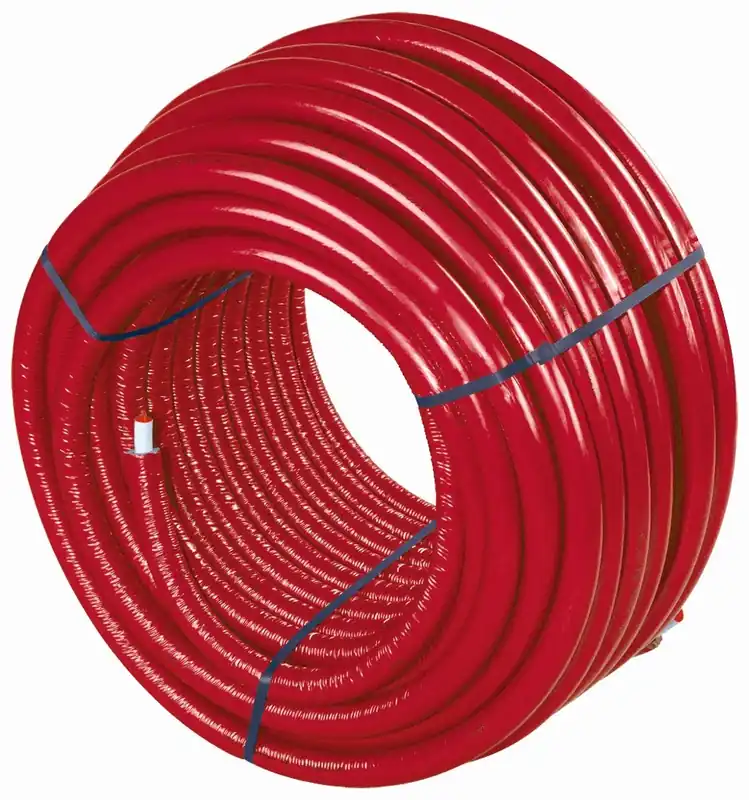 Koop Vandaag Uponor 1m MLCP leiding / buis Thermo 14x2mm geïsoleerd 6mm isolatie rood op rol E=50 1013577