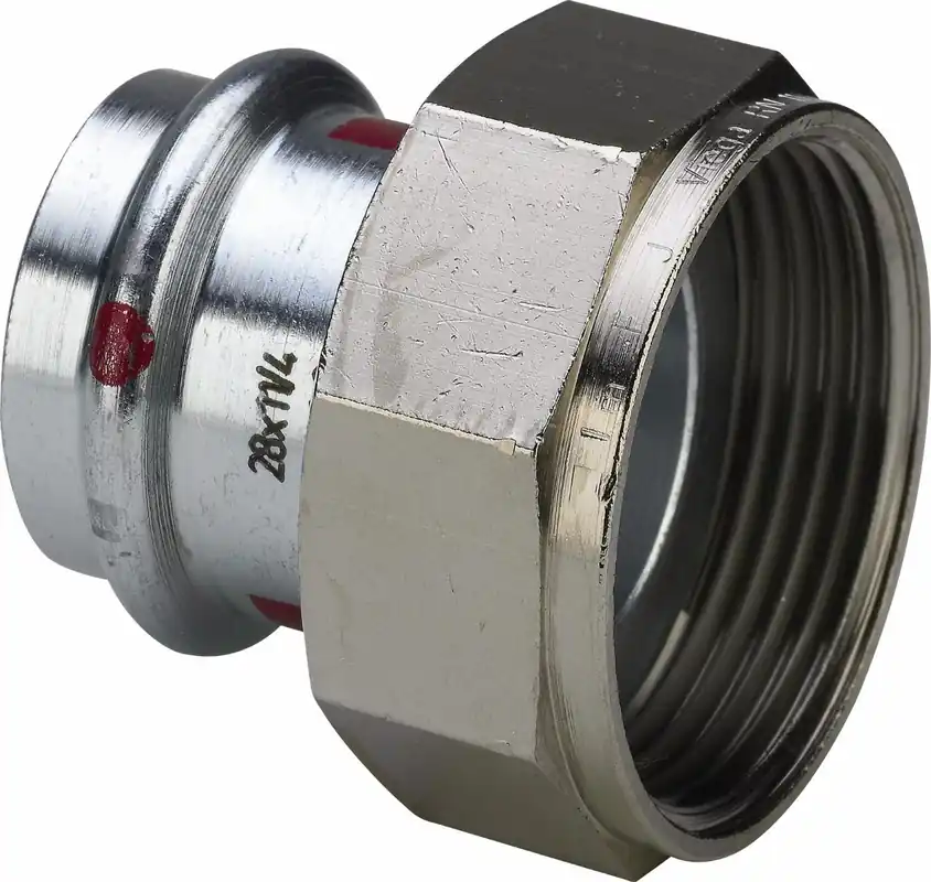 Viega Prestabo 2-delige rechte koppeling, 28mm x 1 1/4", staal (pers x binnendraad) Betaalbaar