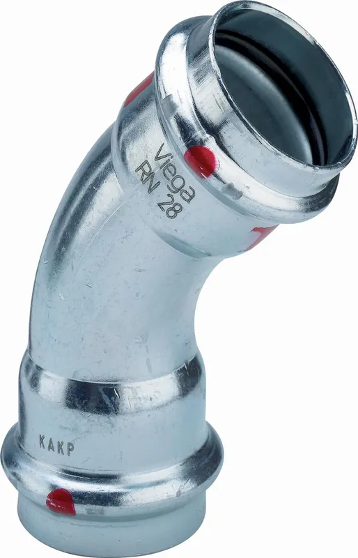 Viega Prestabo bocht koppeling, 45gr, 28mm x 28mm, staal (pers x pers) Veilige Betaling