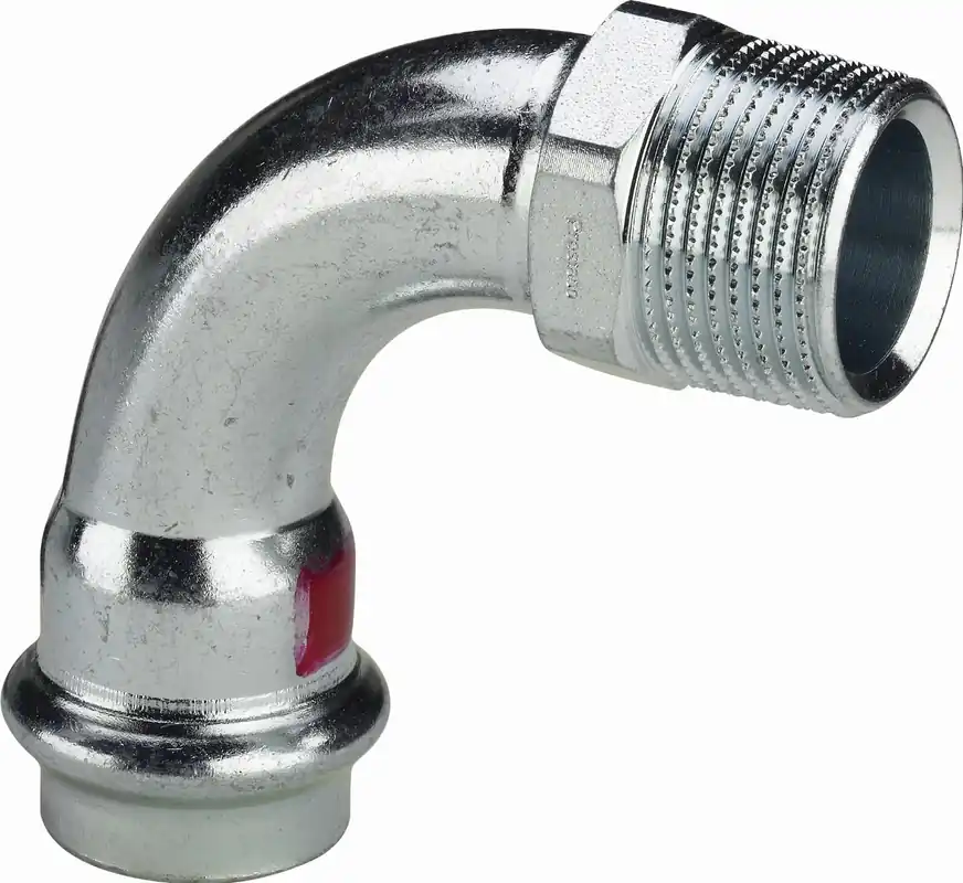 Op = Op Viega Prestabo bocht koppeling, 90gr, 22mm x 3/4", staal (pers x buitendraad)