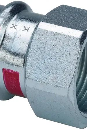 Alleen Vandaag Viega Prestabo rechte koppeling, schroefbus, 22mm x 1/2", staal (pers x binnendraad)