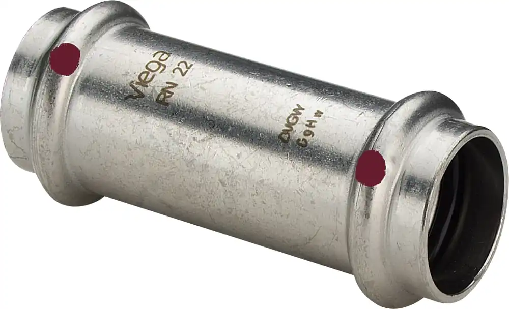 Viega Prestabo rechte koppeling, schuifsok, 15mm x 15mm, staal (pers x pers) Weekendaanbieding