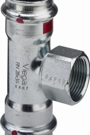 Direct Verzonden Viega Prestabo T-stuk, 15mm x 1/2" x 15mm staal (pers x binnendraad x pers)